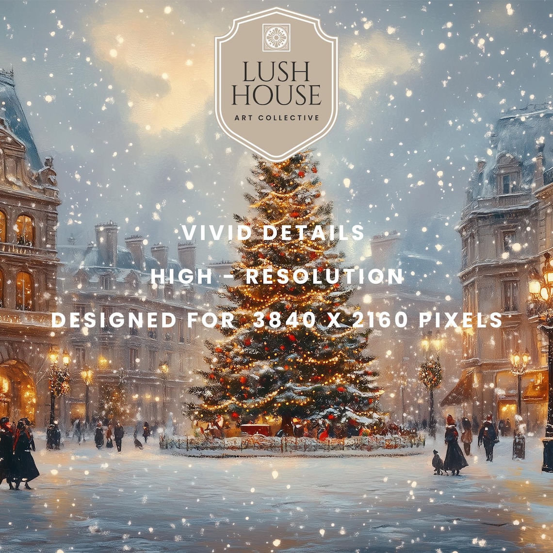 Christmas In London Vintage Holiday Art Print - Image 2