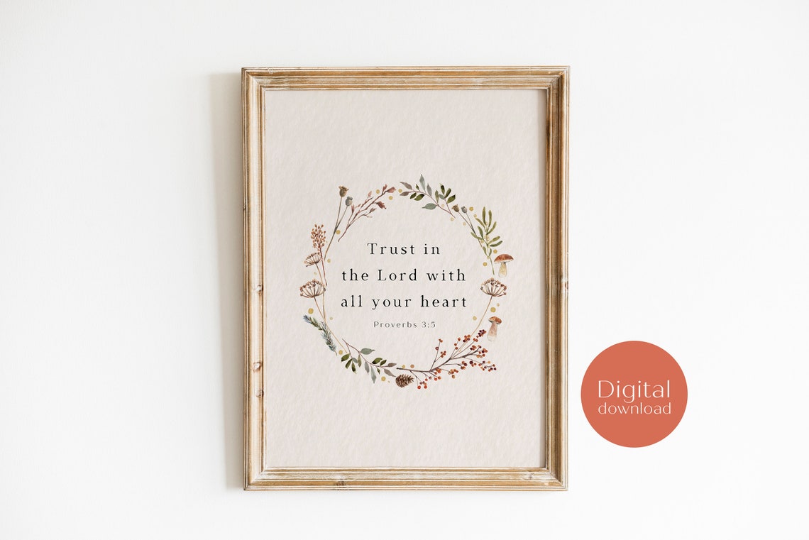 Trust In the Lord With All Your Heart Proverbs 3:5 Wreath Print - Image 7