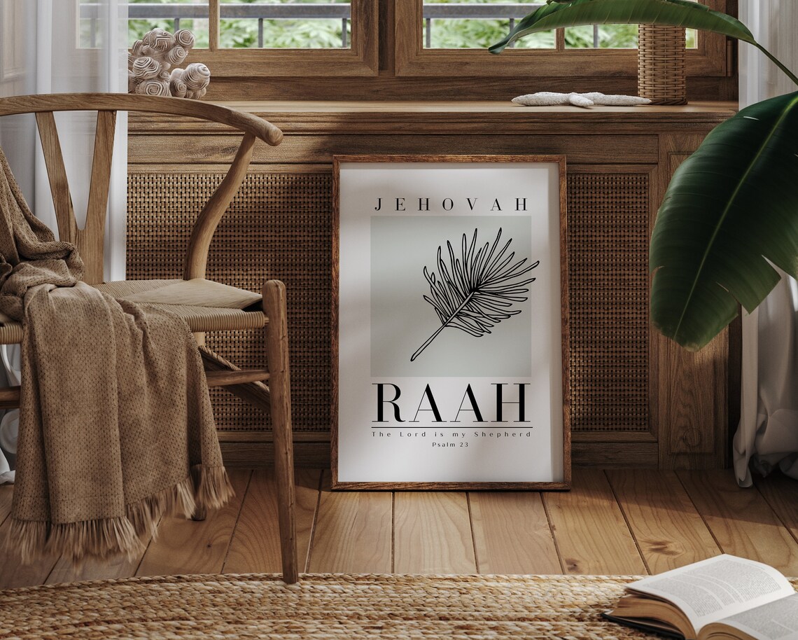 Jehovah Raah Psalm 23 Minimalist Bible Verse Art Print - Image 6