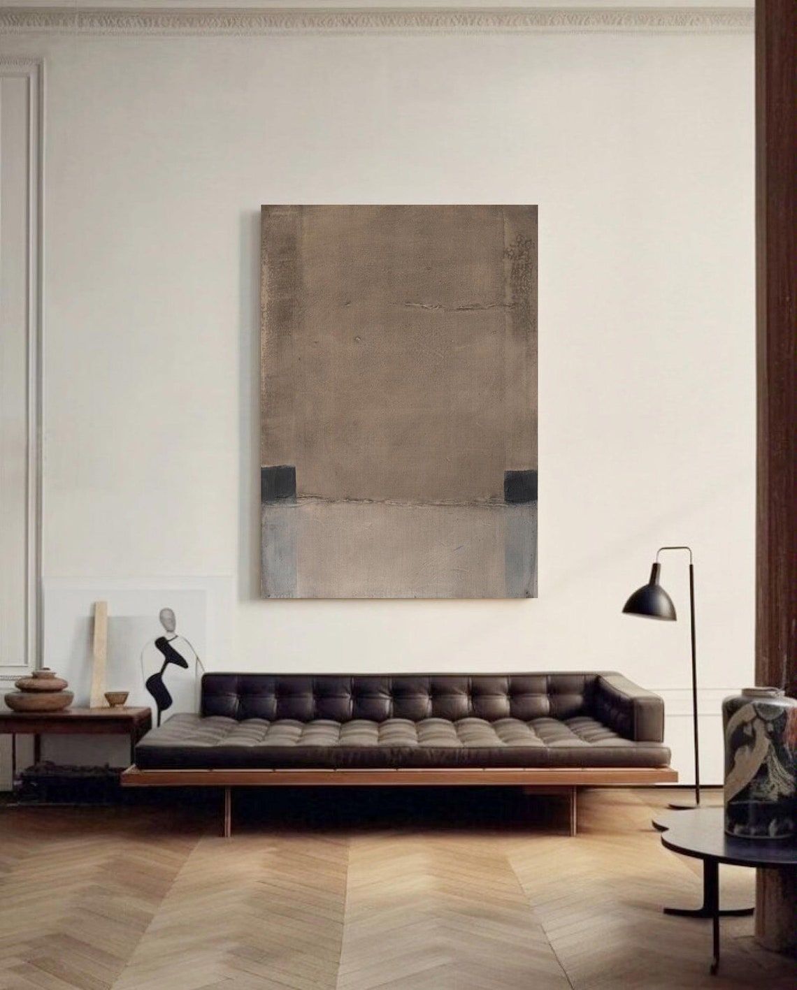 Taupe Brown Color Field Blocks Minimalist Abstract Art Poster - Image 2