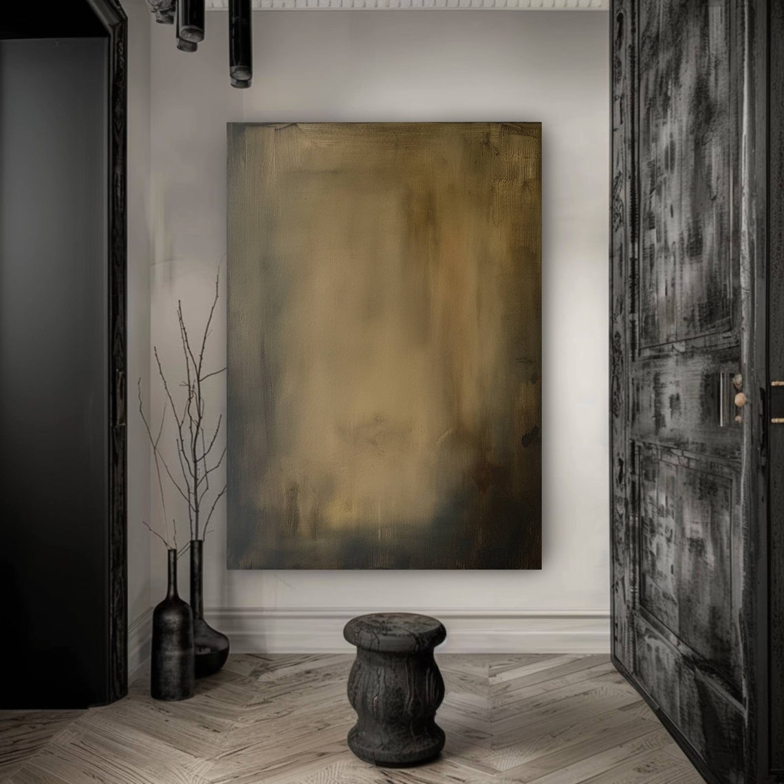 Beige Grey Textured Abstract Minimalist Wabisabi Neutral Earthy Poster - Image 2