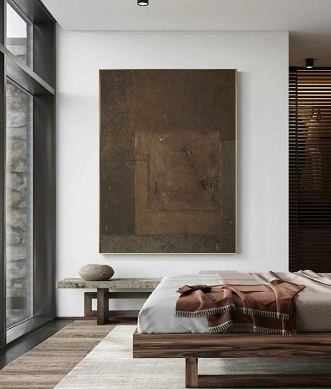 Brown Wabi-Sabi Abstract Art Print, Minimalist Decor - Image 3