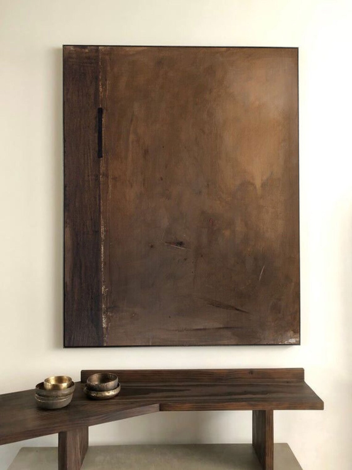 Brown Wabisabi Abstract Painting, Minimalist Wall Art - Image 3