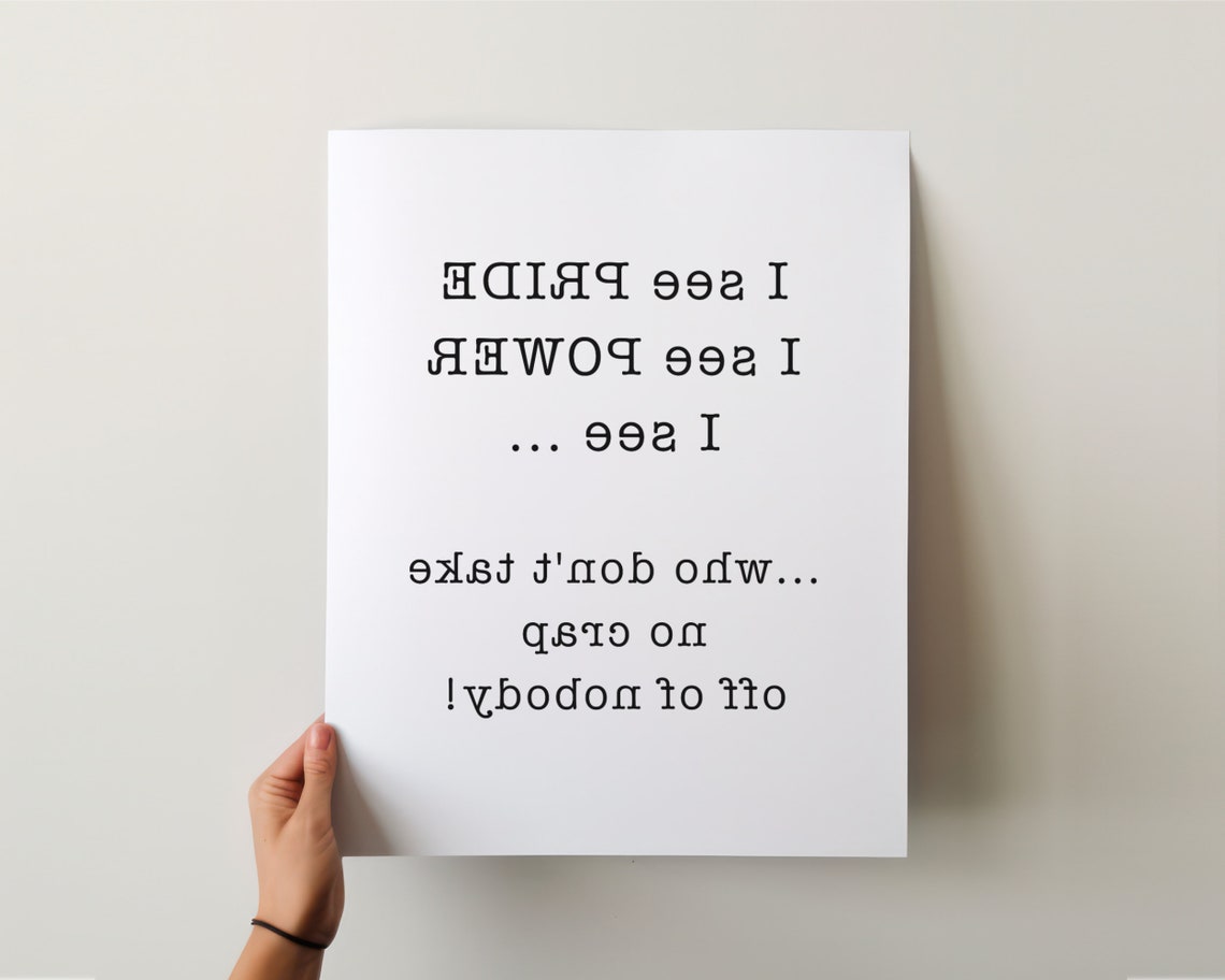 I See Pride I See Power Bold Mirror Text Inspirational Quote Poster