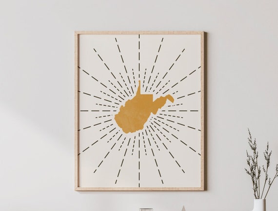 West Virginia Boho Mid-Century Modern Art Print
