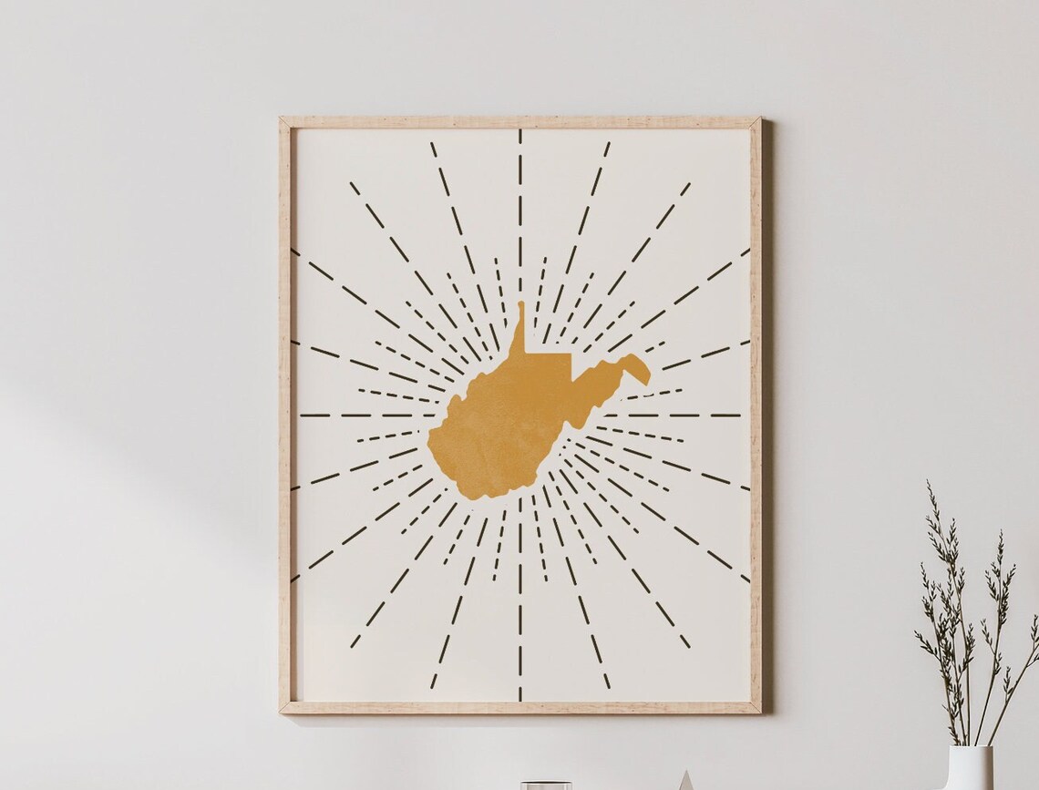 West Virginia Boho Mid-Century Modern Art Print