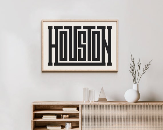 Houston Typography Design, Texas Travel Poster