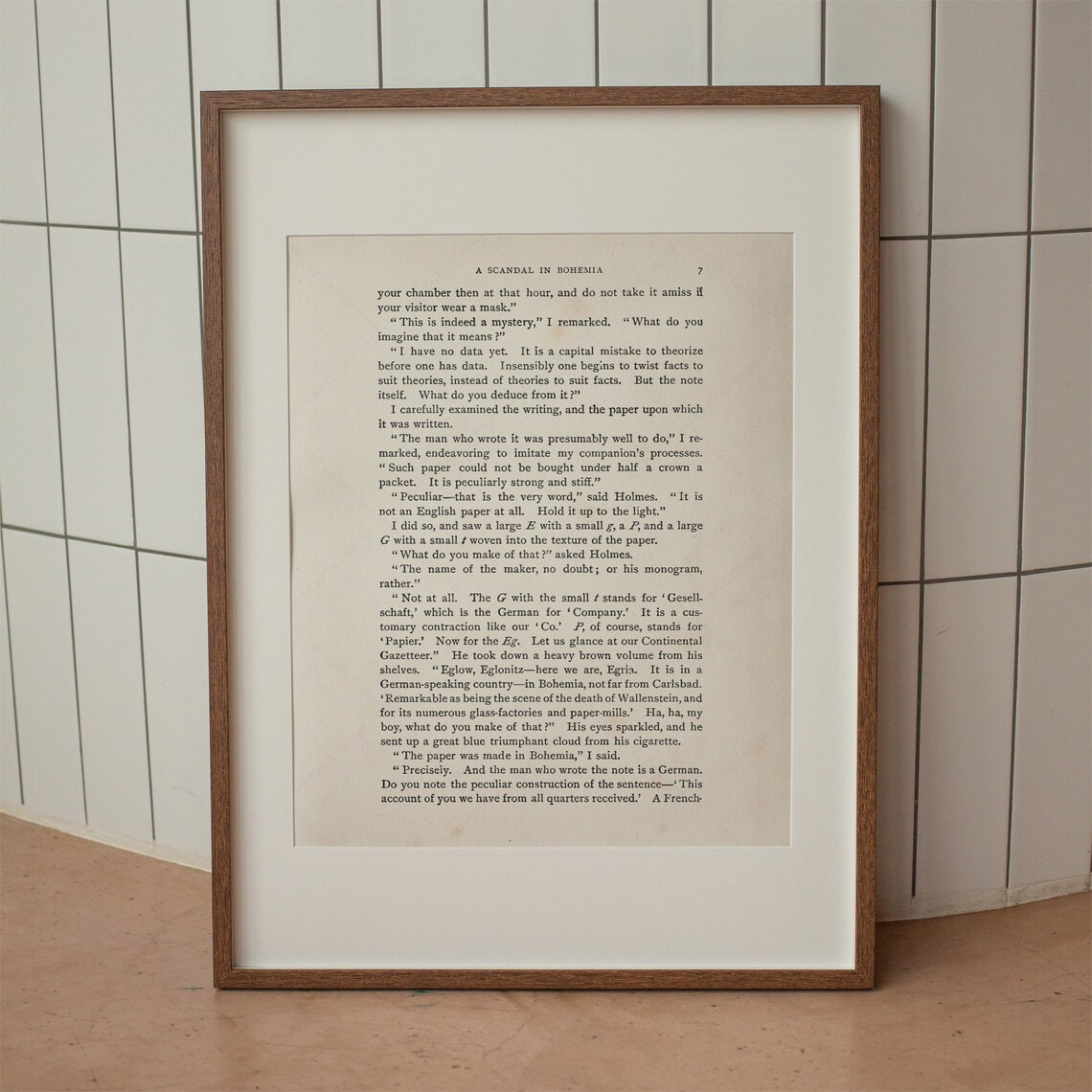 Arthur Conan Doyle A Scandal In Bohemia Sherlock Holmes First Page Art Print - Image 3