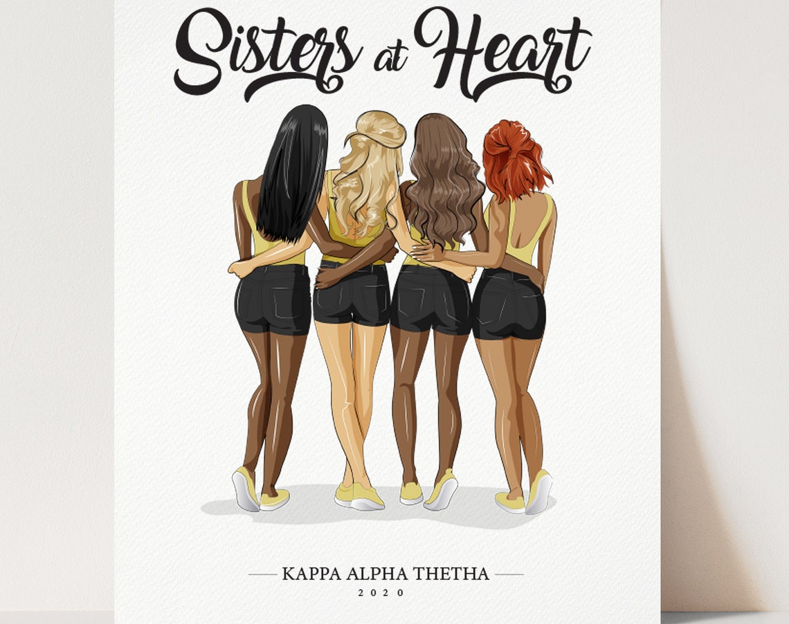 Sorority Custom Illustration Best Friend Birthday Gifts Best Friend Gifts Sorority Painting Birthday Gifts For Friend Graduation Gift