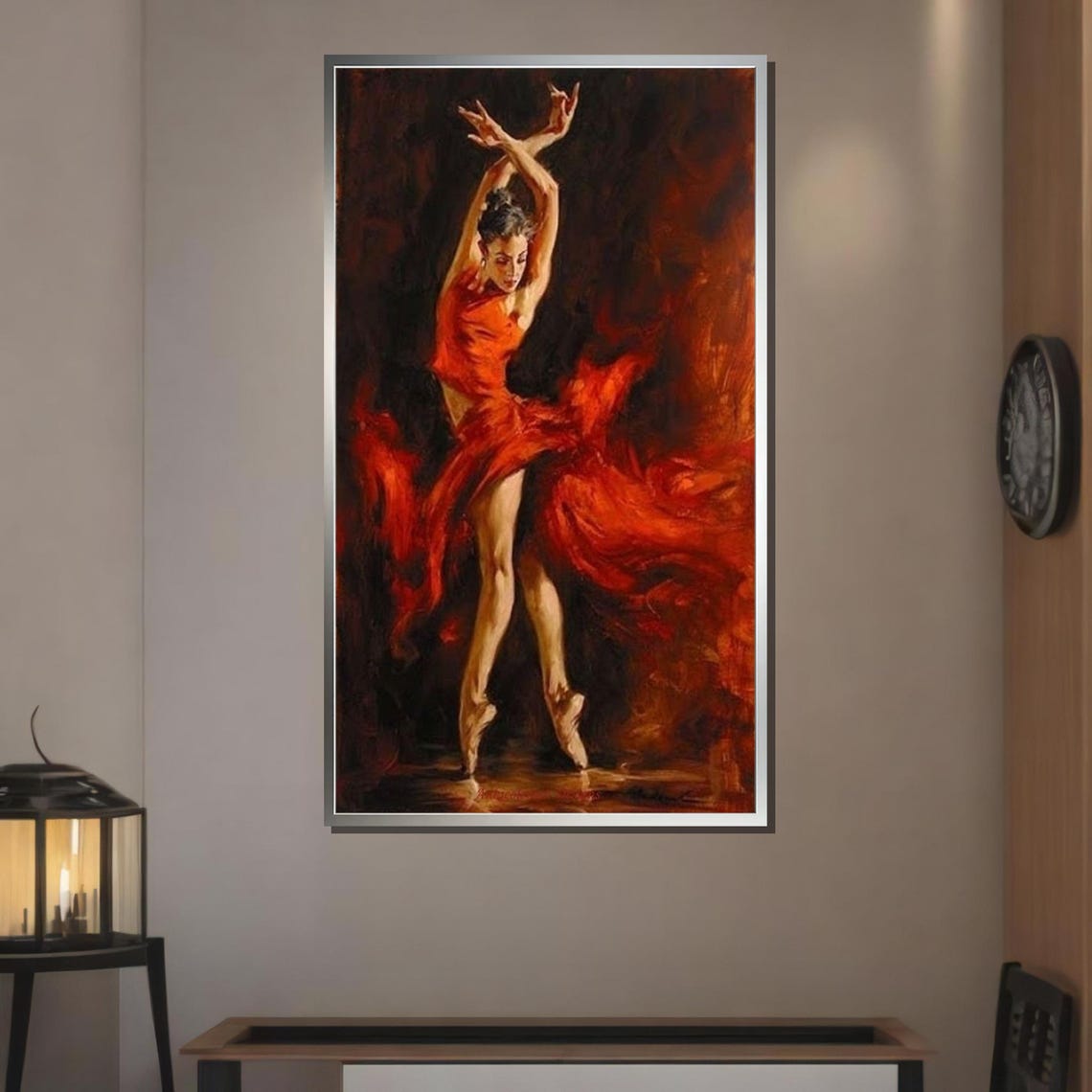 Flamenco Dancer Red Dress Passionate Spanish Dance Dramatic Art Poster - Image 3