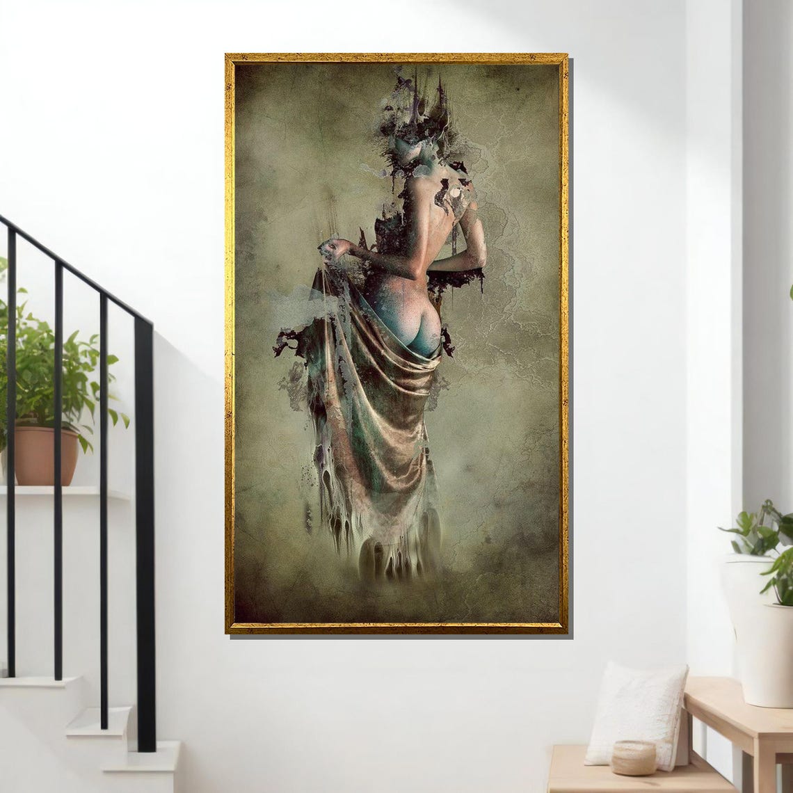 Surreal Nude Erotic Abstract Art Sexy Female Wall Art Sensual Woman Print Gothic Fantasy Decor Ready To Hang