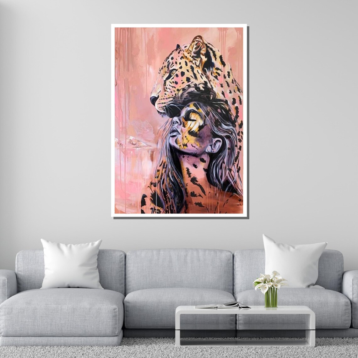 Leopard Woman Portrait, Animal Spirit Art Print - Image 2