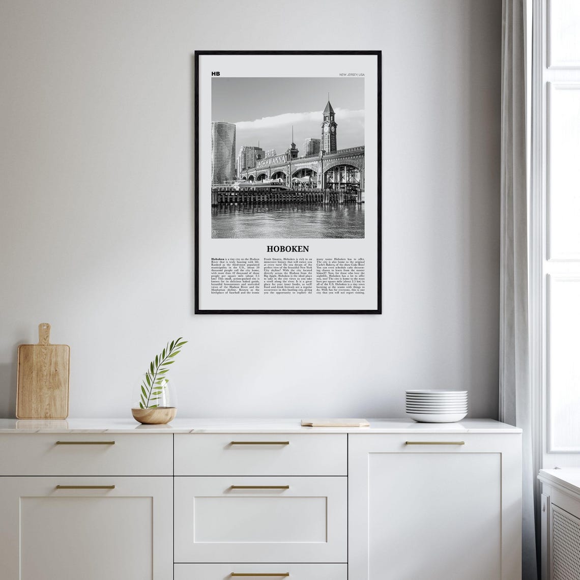 Hoboken Black and White No. 2 New Jersey Art Print - Image 2