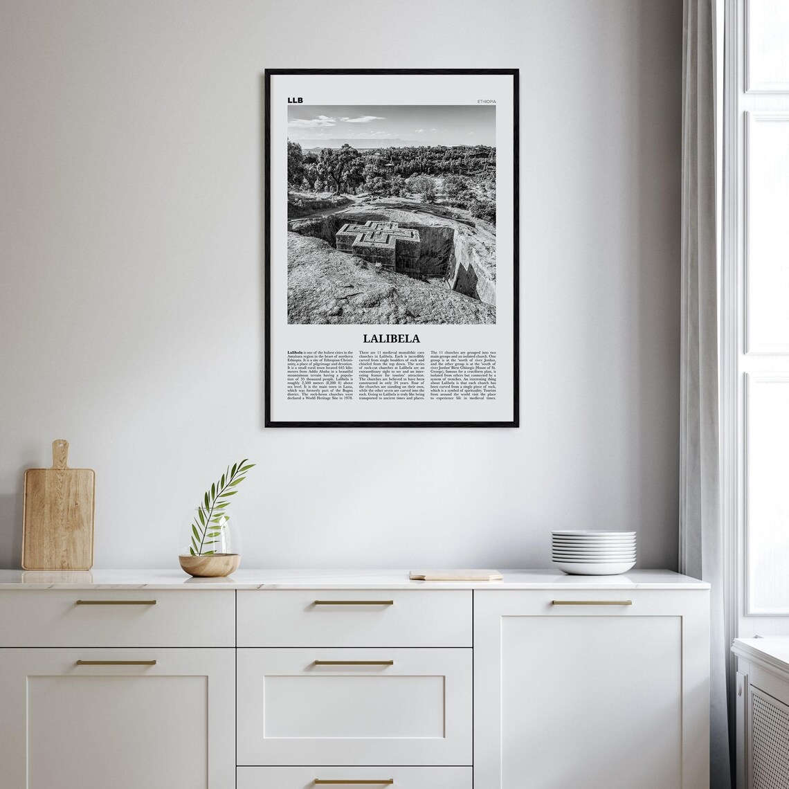 Lalibela Black and White Travel Poster, Ethiopia - Image 2
