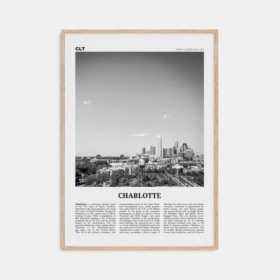 Charlotte Black And White No. 2 Travel Poster