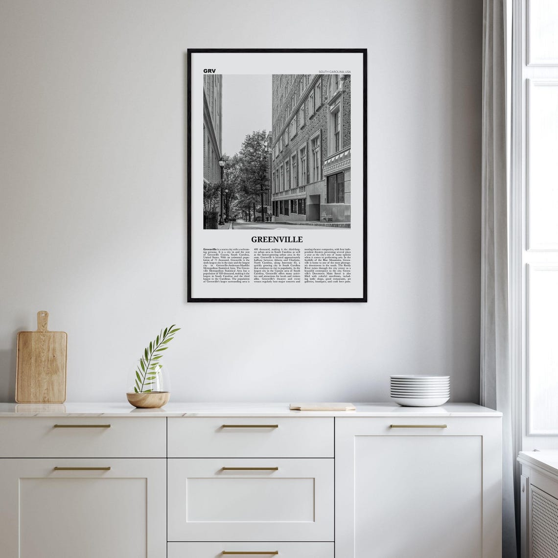Greenville Print Black And White No 2 Greenville Wall Art Greenville Poster Greenville Photo South Carolina Usa United States - Image 2