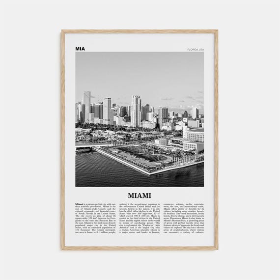 Miami Black And White No. 3 Travel Poster