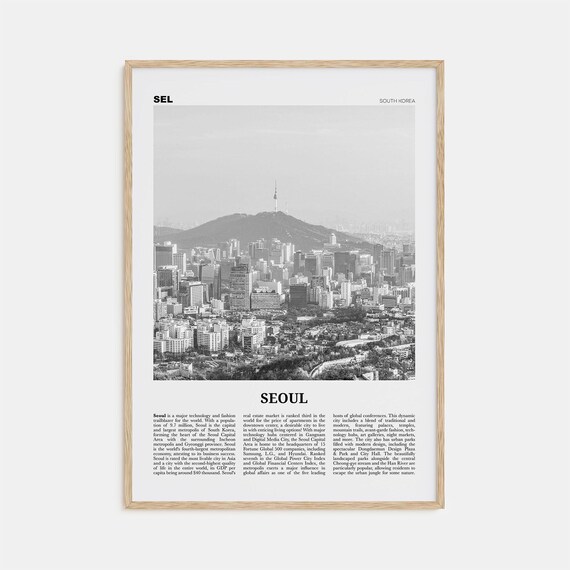 Seoul Black and White No. 2 Art Print, South Korea
