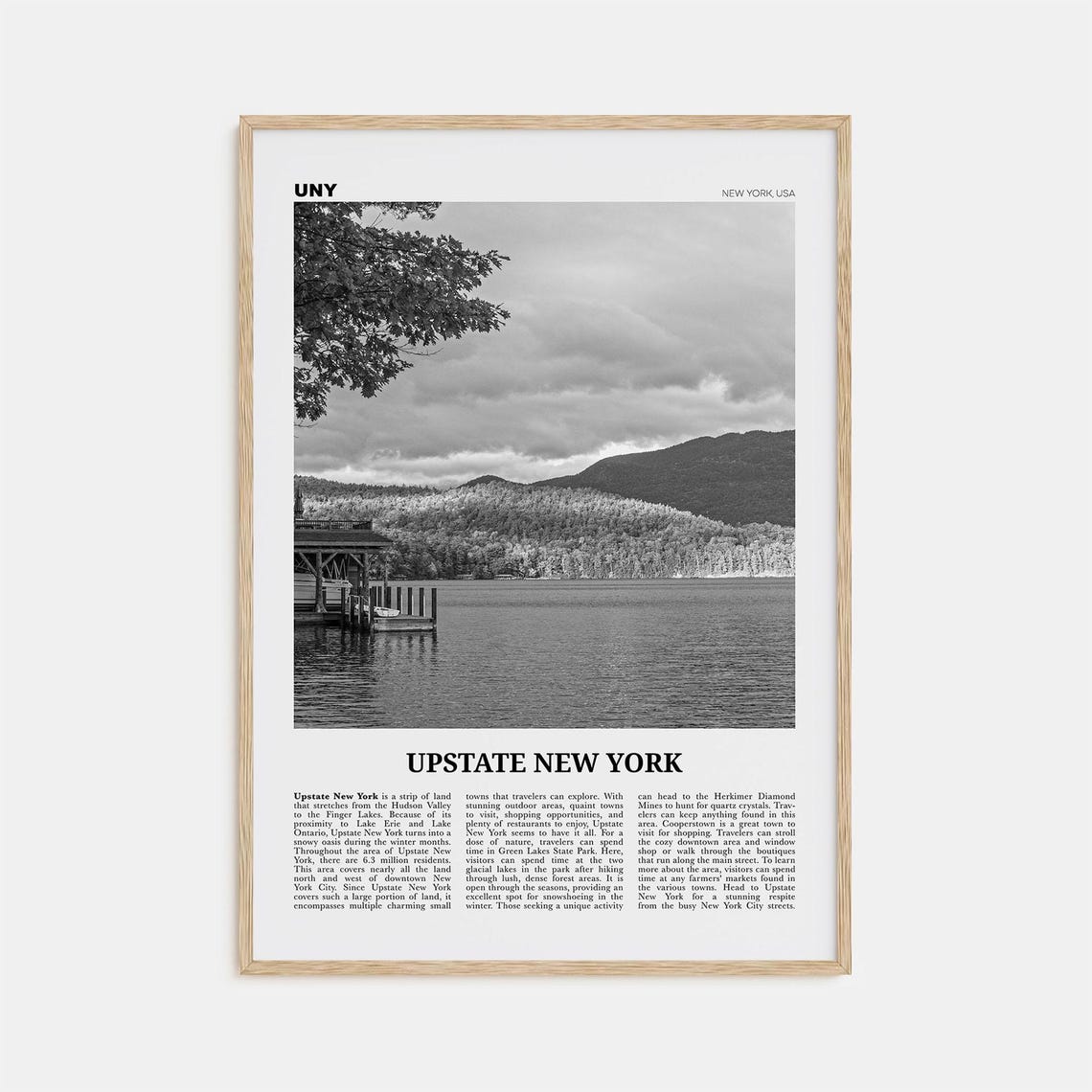 Upstate New York Black and White Travel Photo Poster