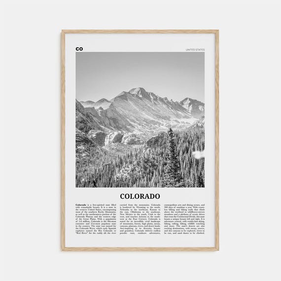 Colorado Black and White Travel Poster, United States