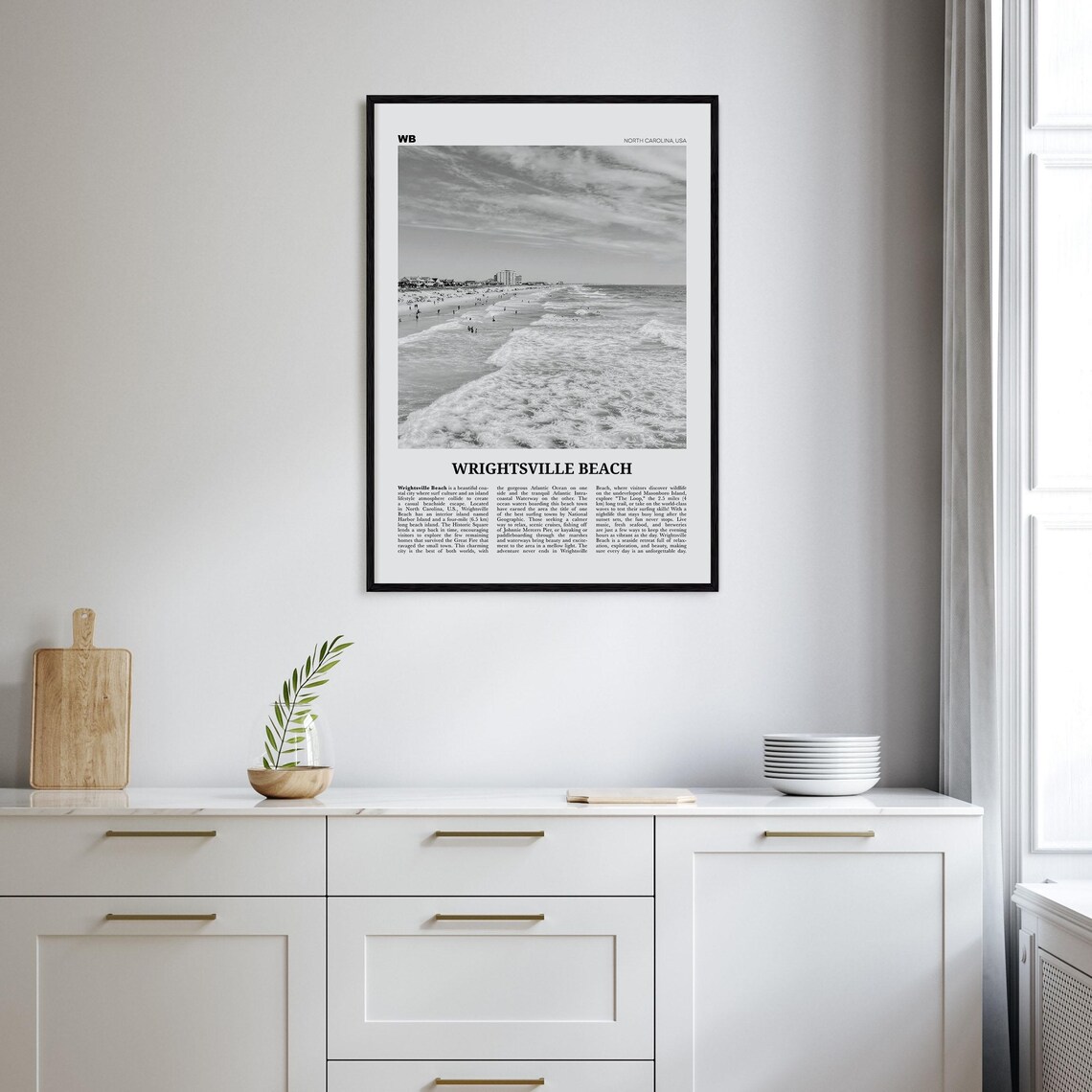 Wrightsville Beach Black-and-White Travel Poster - Image 2