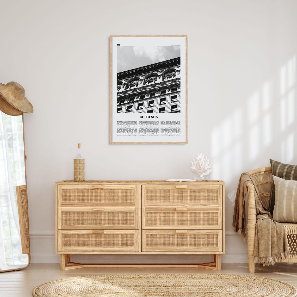 Bethesda Print Black And White Bethesda Wall Art Bethesda Poster Bethesda Photo Bethesda Map Maryland Usa United States - Image 4