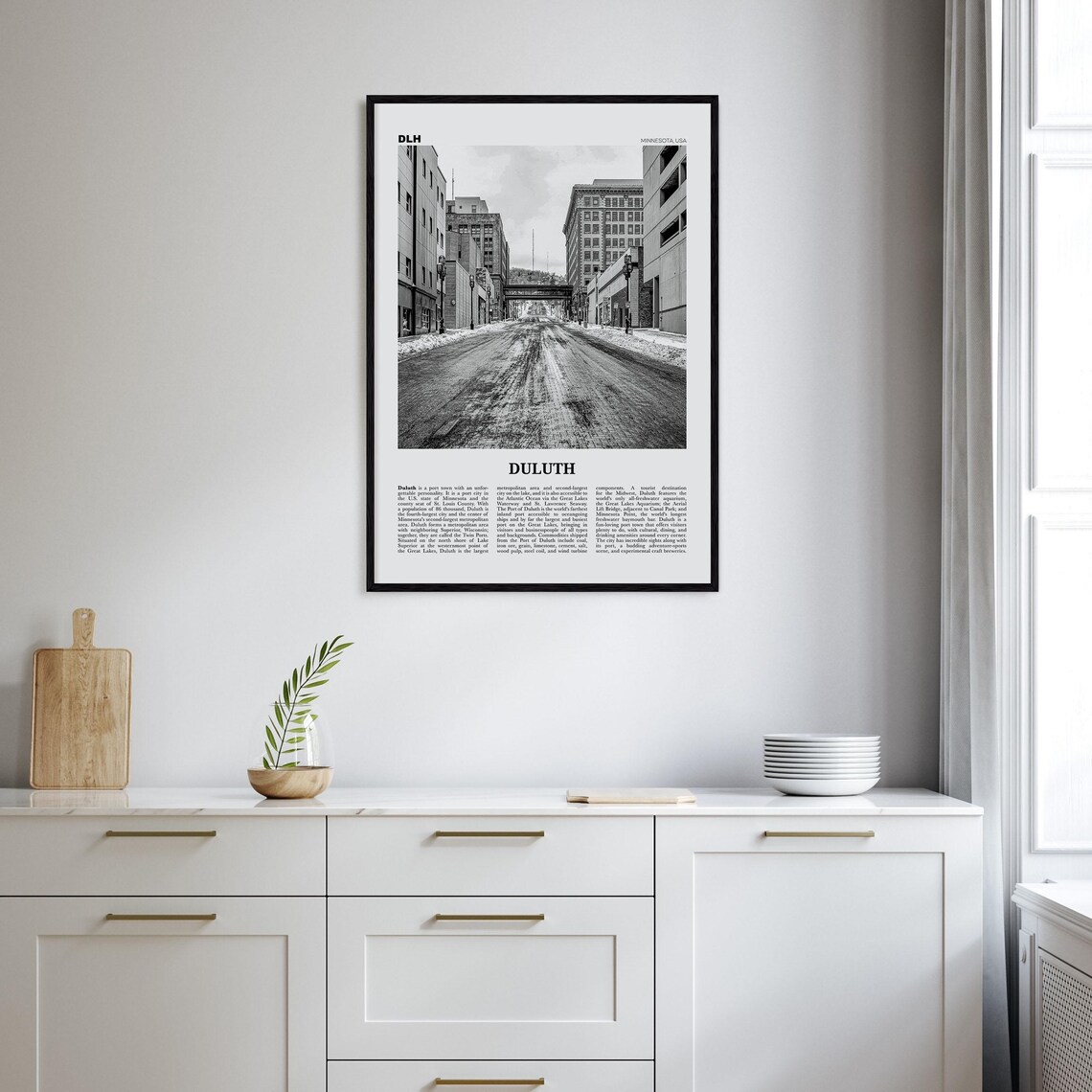 Duluth Black and White Travel Poster, Minnesota - Image 2