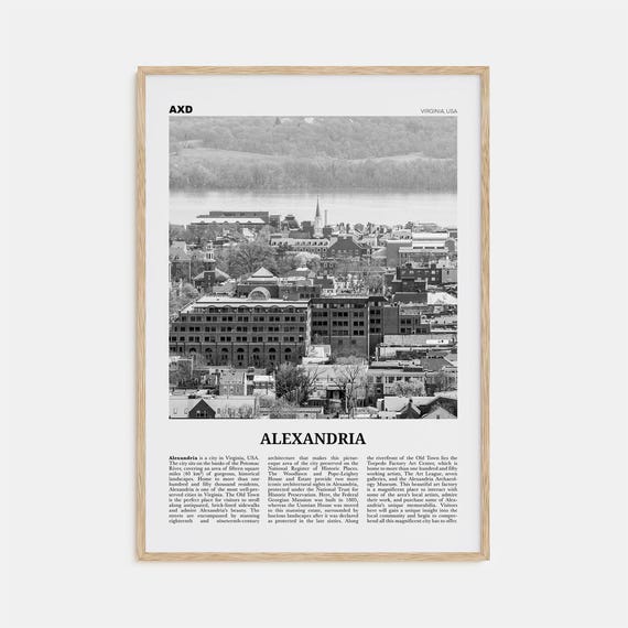 Alexandria Black And White Virginia Travel Poster