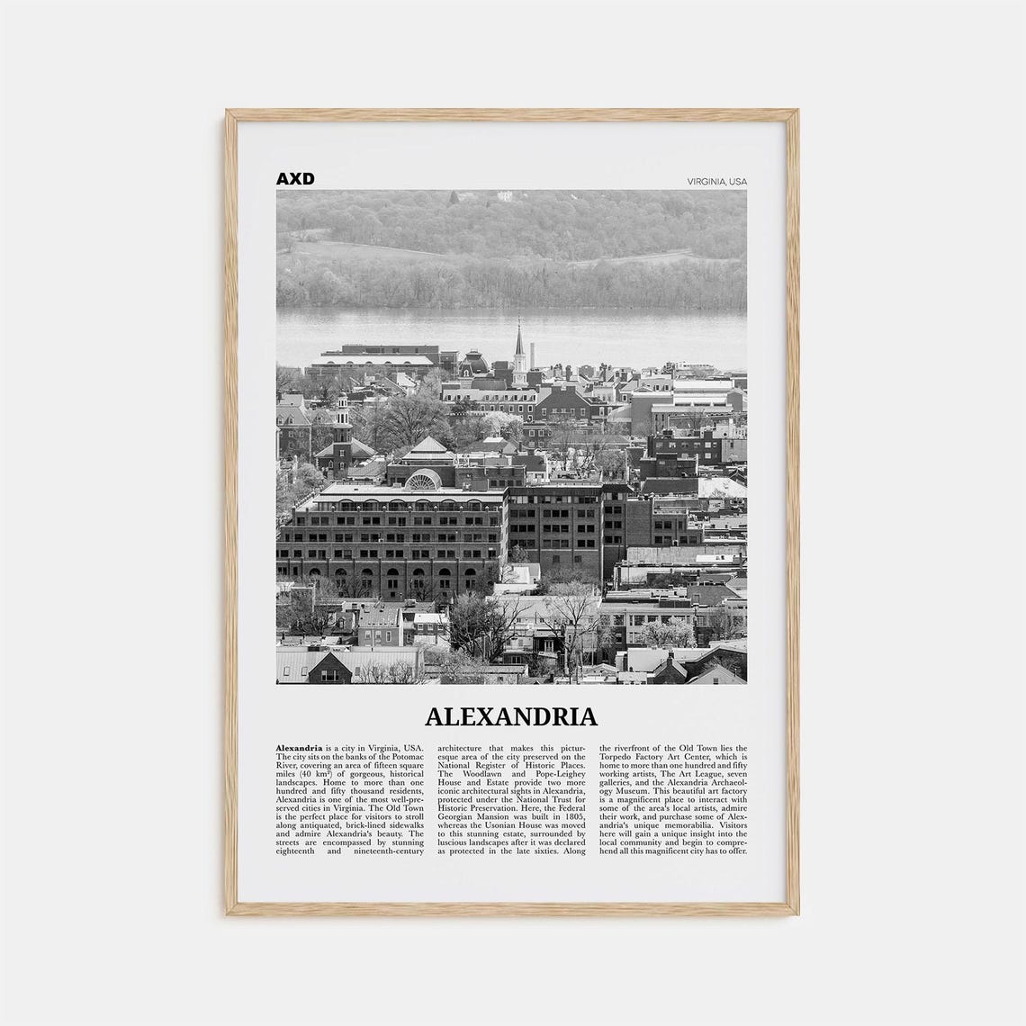 Alexandria Black And White Virginia Travel Poster