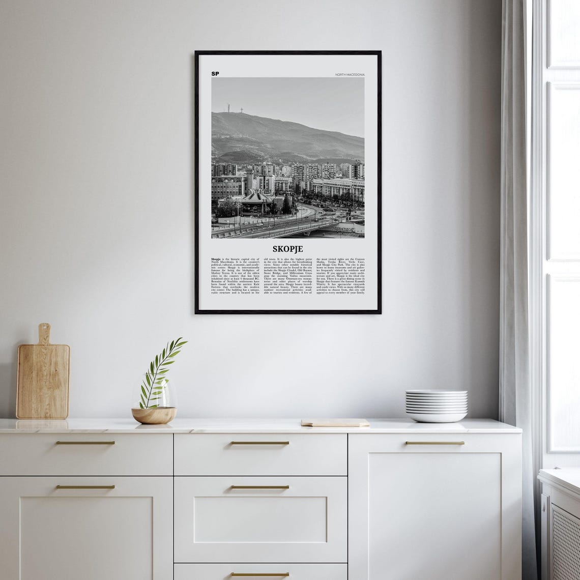 Skopje Print Black And White Skopje Wall Art Skopje Poster Skopje Photo Skopje Wall Dcor North Macedonia Shkup - Image 2