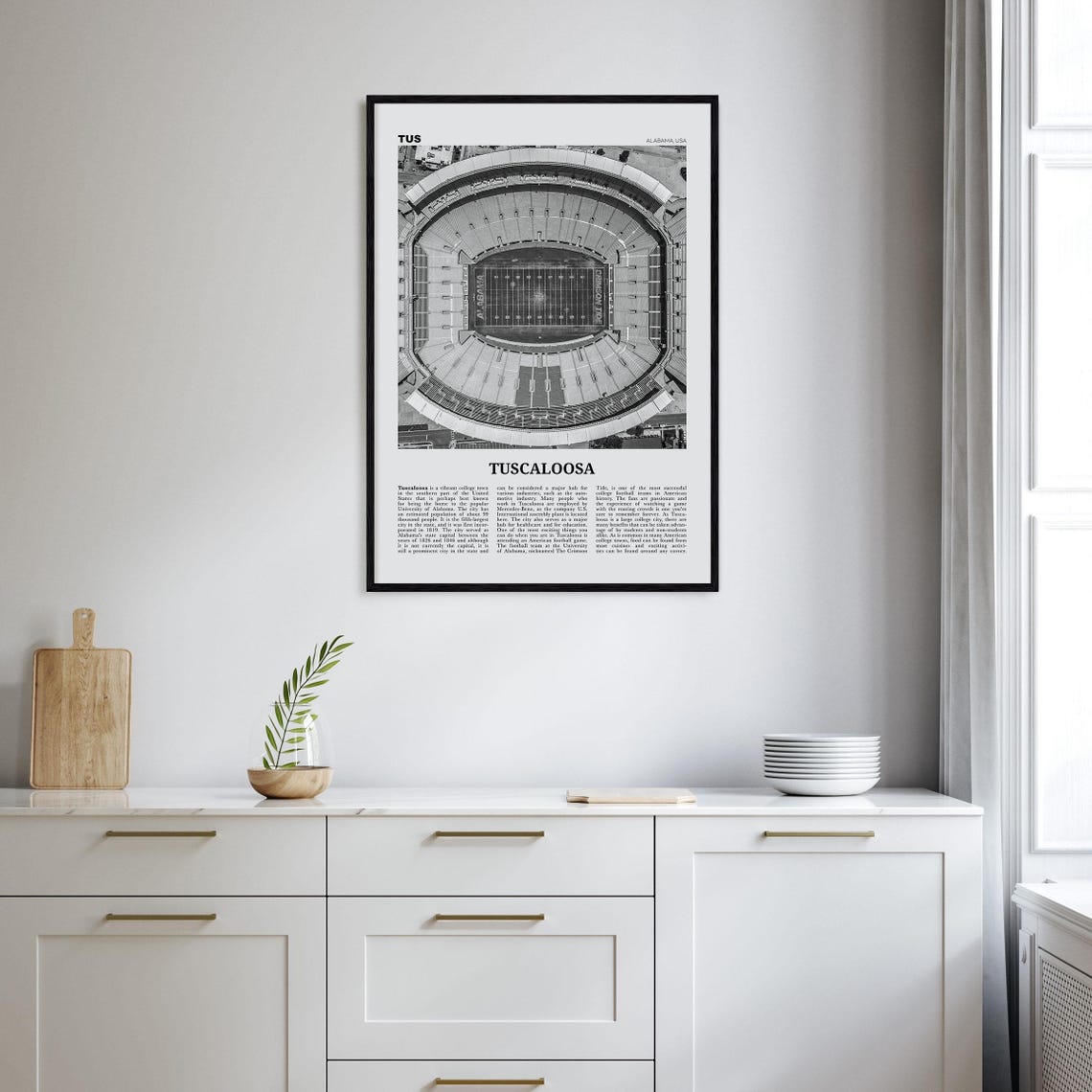 Tuscaloosa Black And White Travel Poster - Image 2