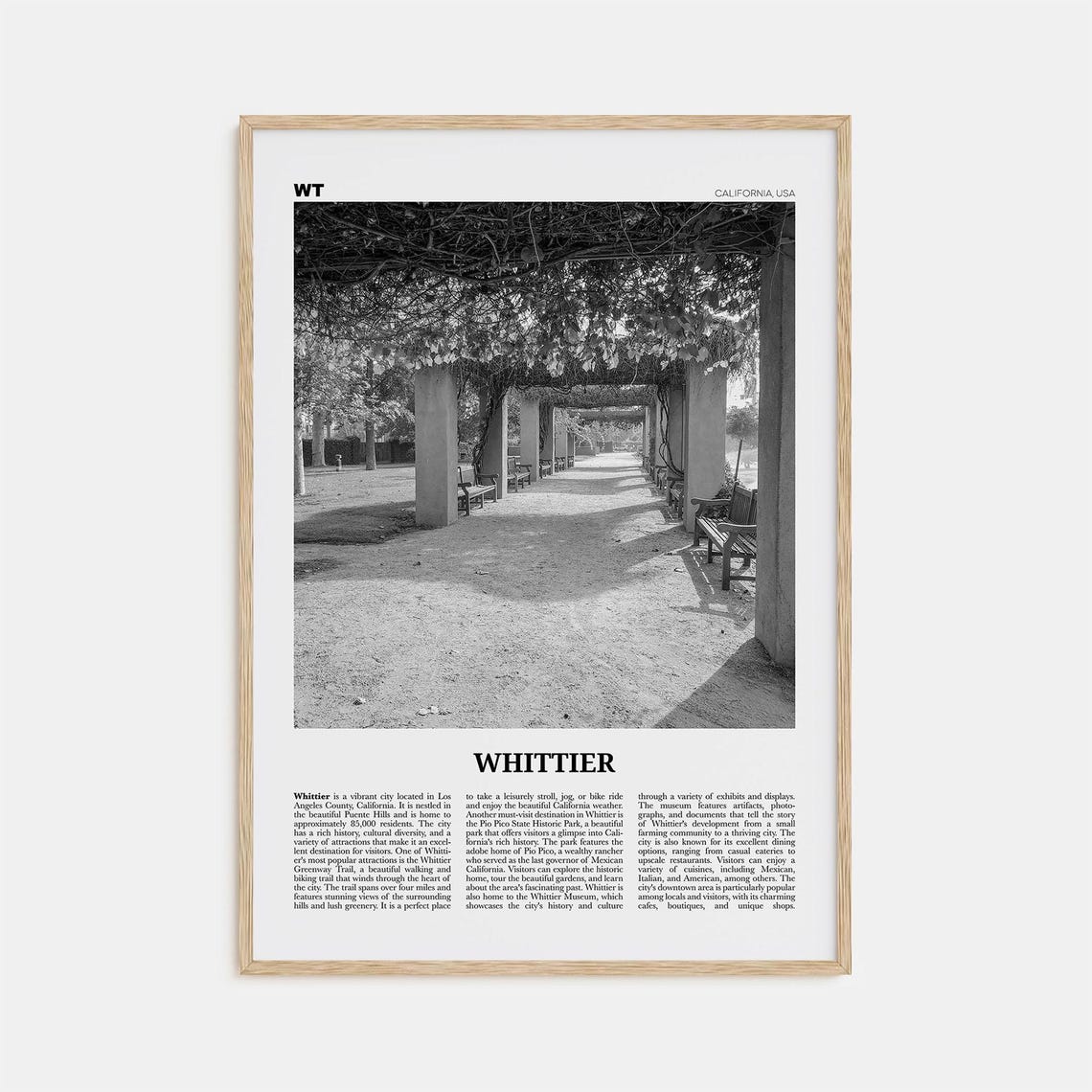 Whittier Print Black And White California Whittier Wall Art Whittier Poster Whittier Photo California Usa United States North America