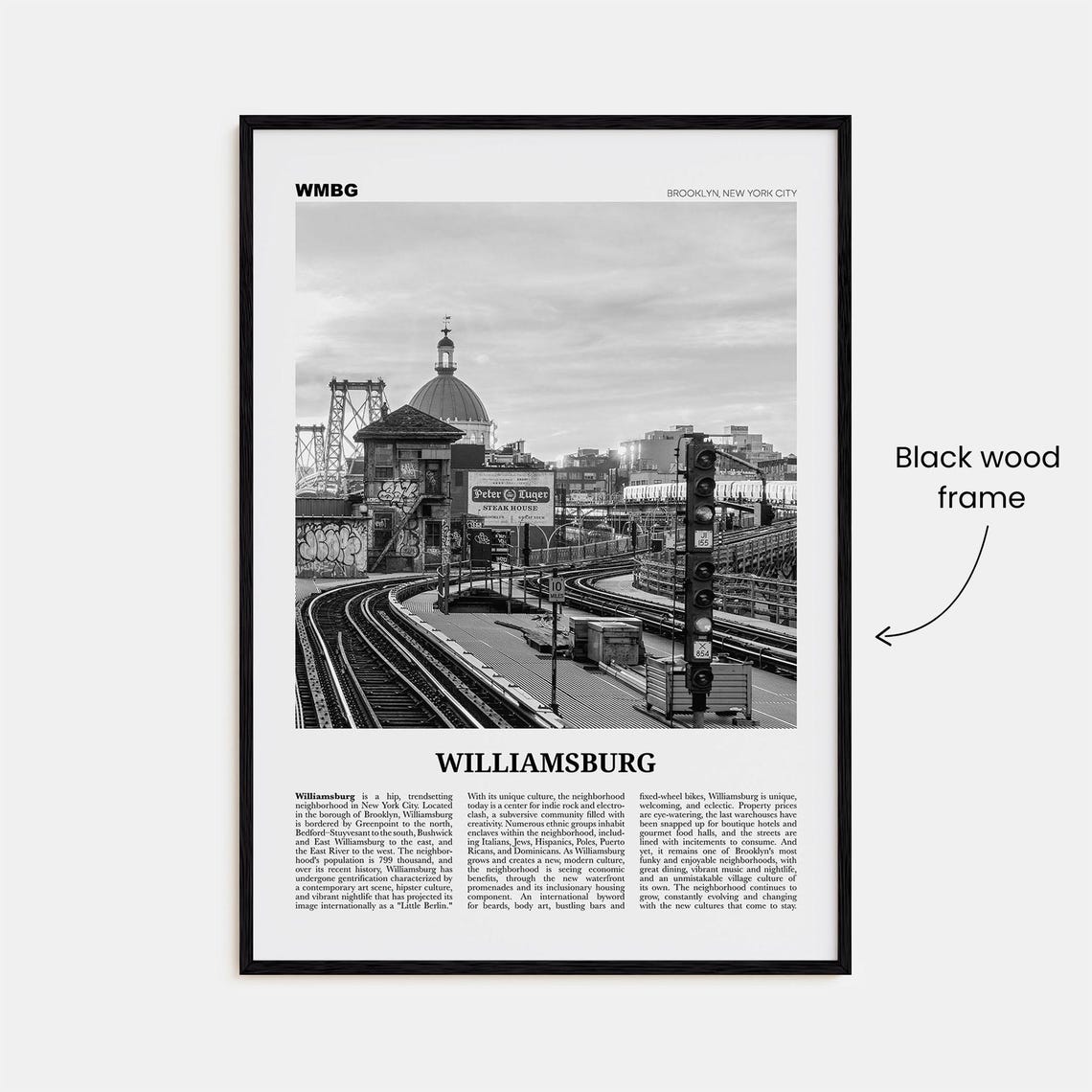 Williamsburg Black And White New York Travel Poster - Image 3