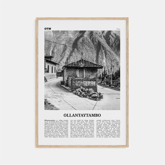 Ollantaytambo Peru Andean Village Black And White Photography Poster