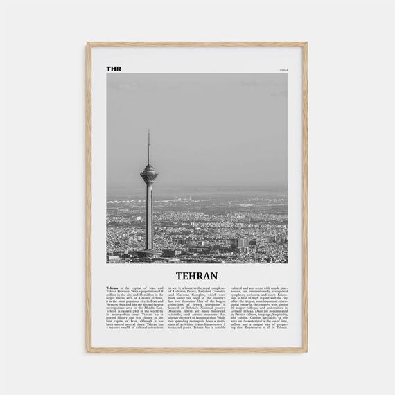 Tehran Black And White Poster