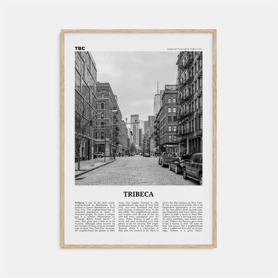 Tribeca Black and White Travel Poster, Manhattan