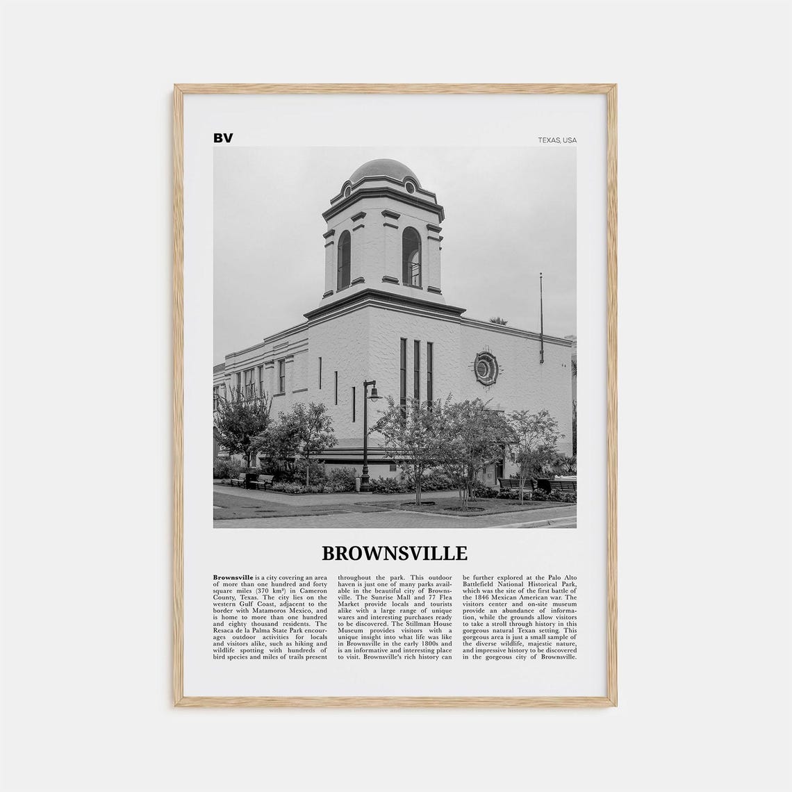 Brownsville Print Black And White Brownsville Wall Art Brownsville Poster Brownsville Photo Brownsville Map Texas Usa United States