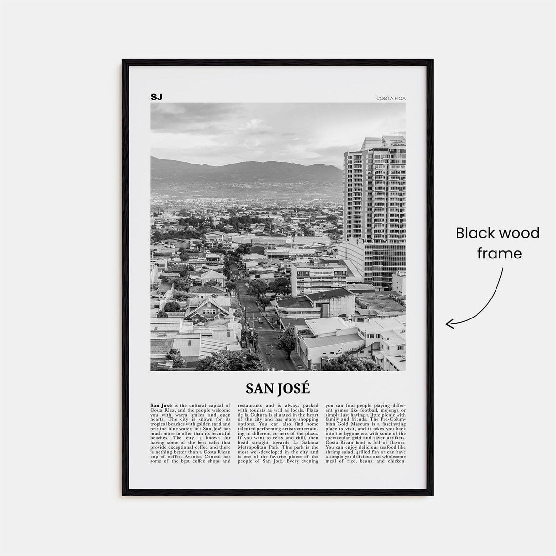 San Jose Print Black And White Costa Rica San Jose Wall Art San Jose Poster San Jose Photo San Jose Wall Dcor Costa Rica - Image 3