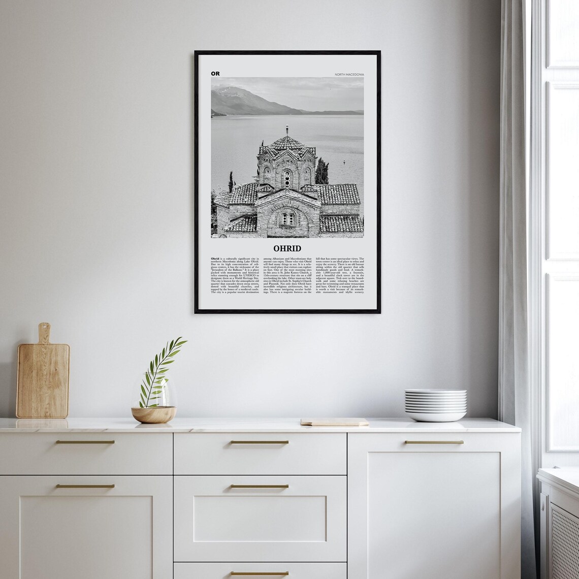 Ohrid Black and White Travel Poster, North Macedonia - Image 2