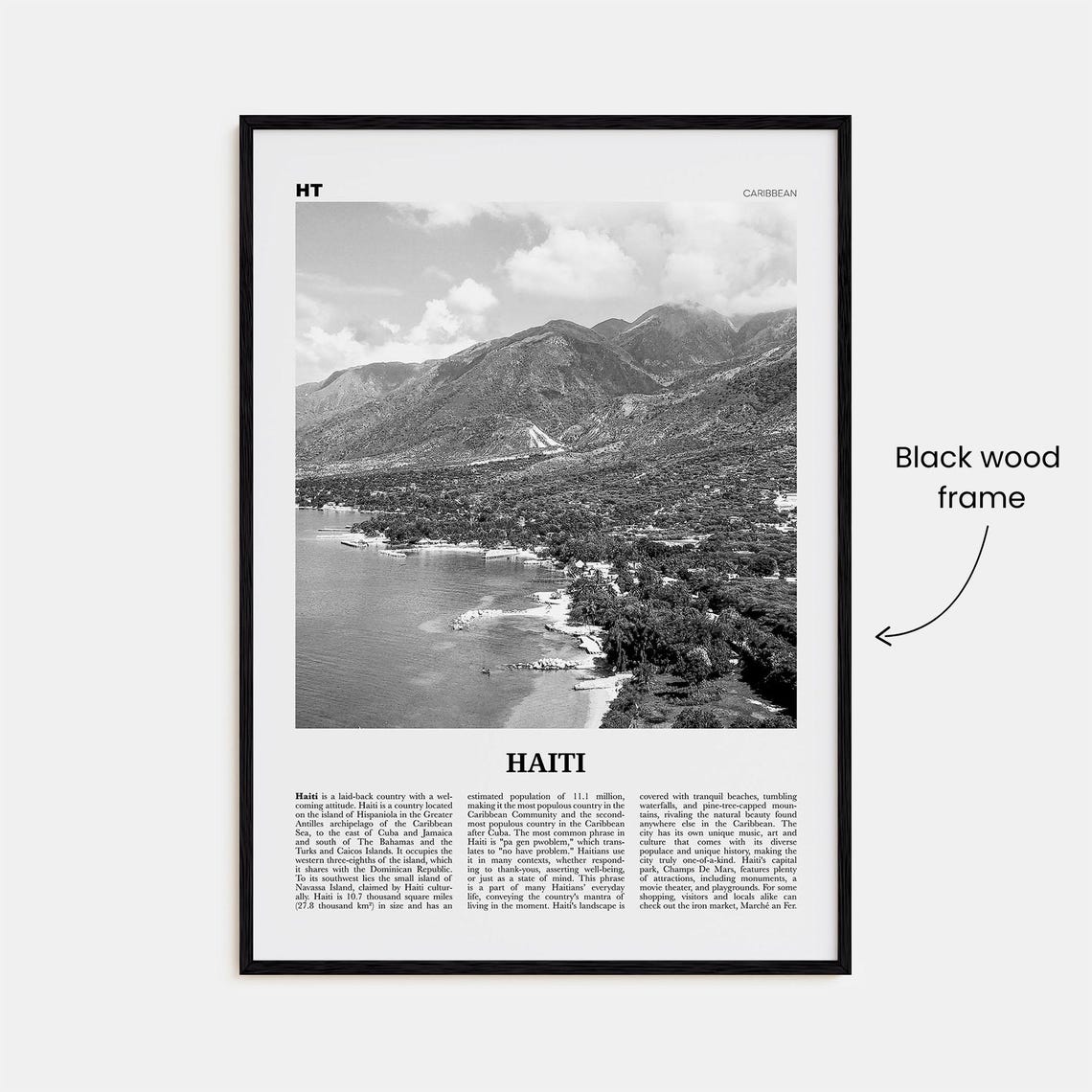 Haiti Black and White Poster, Haiti Wall Art - Image 3