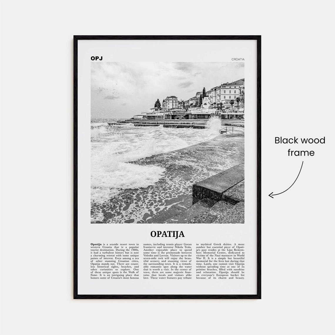 Opatija Print Black And White Opatija Wall Art Opatija Poster Opatija Photo Opatija Wall Dcor Abbazia Sankt Jakobi Croatia Hrvatska - Image 3
