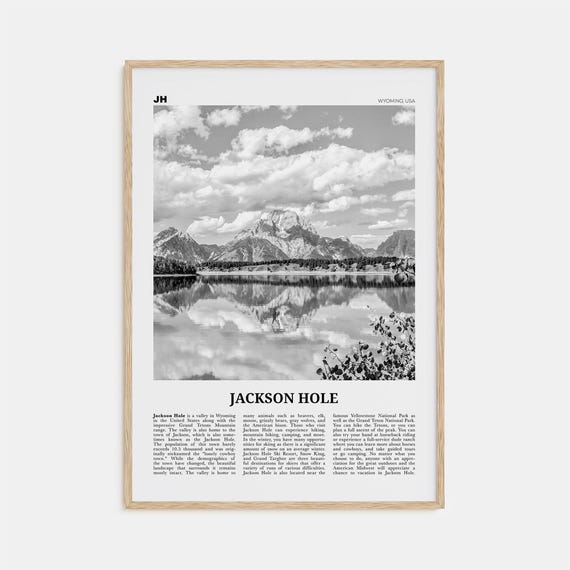 Jackson Hole Black And White Travel Poster, Wyoming