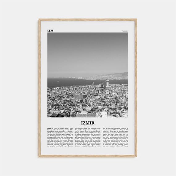 Izmir Black And White Travel Poster, Turkey Aegean