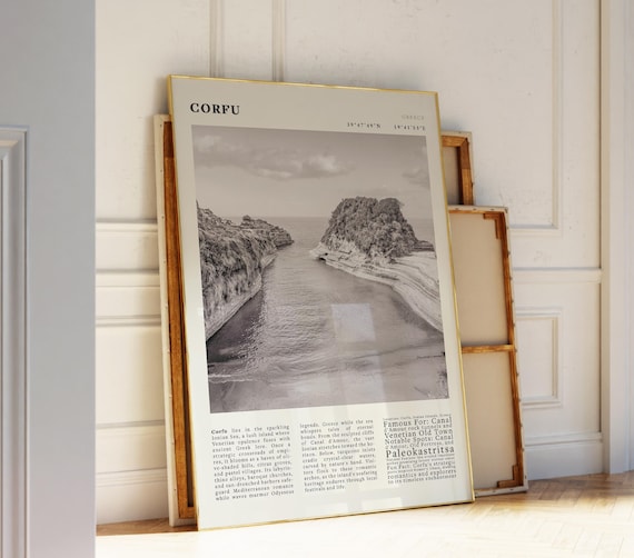 Vintage Corfu Greece Canal Damour Travel Poster