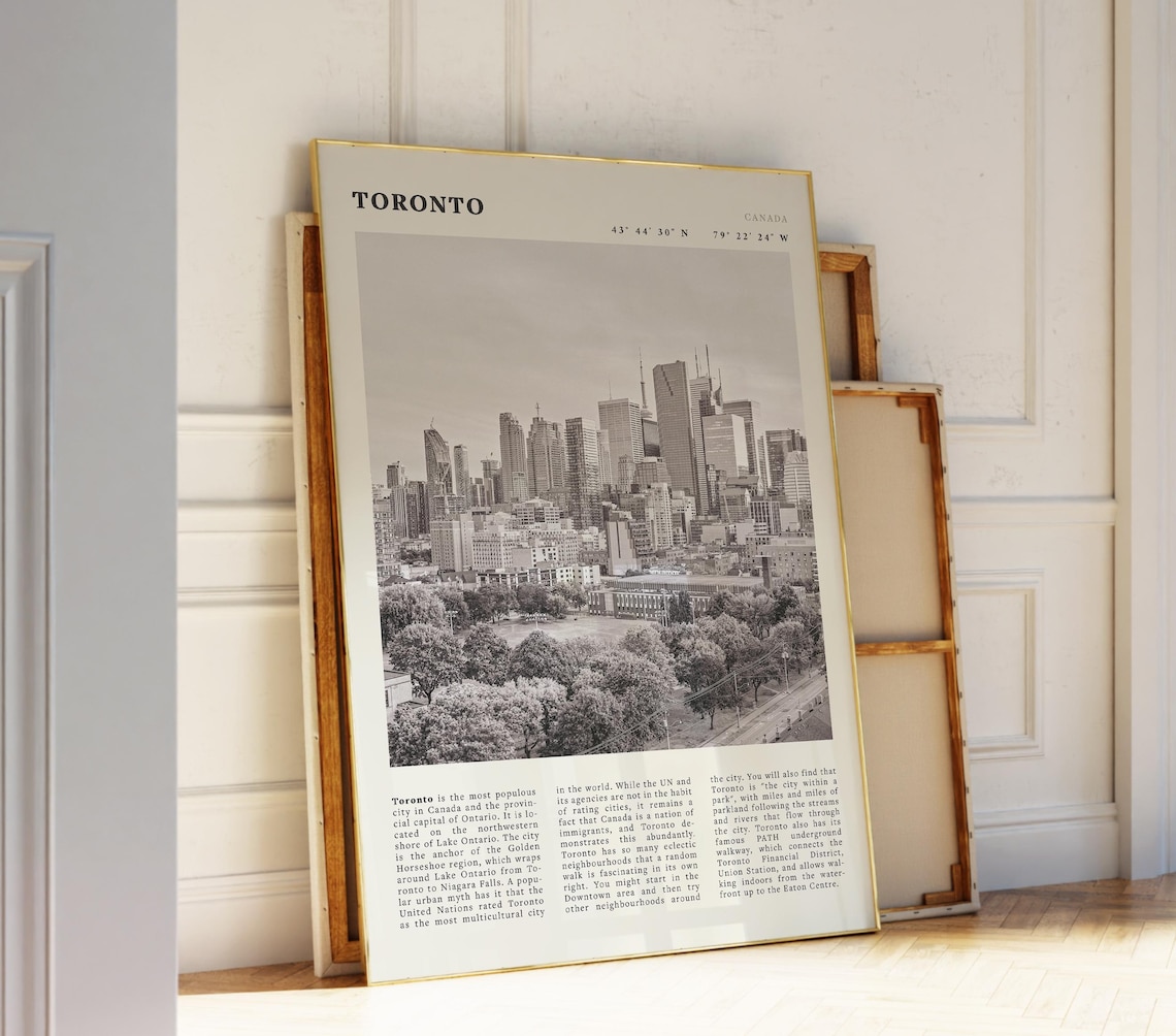 Toronto Skyline Poster, Canada City Travel Poster