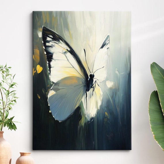 Colorful Butterfly Abstract Oil Painting Framed Print Framed Portrait Wall Art Poster Home Decor Interior Butterfly Lover Gift