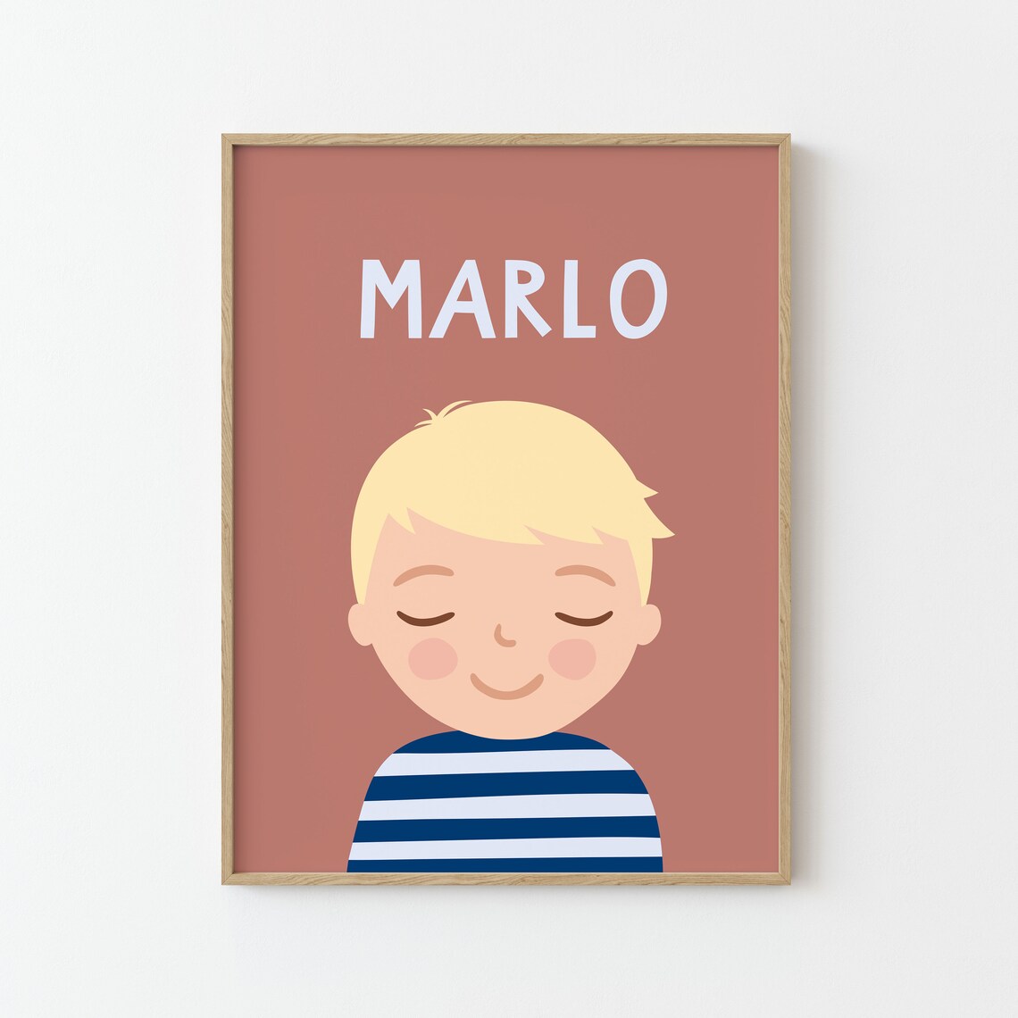 Personalized Boy Portrait, Children's Room Poster