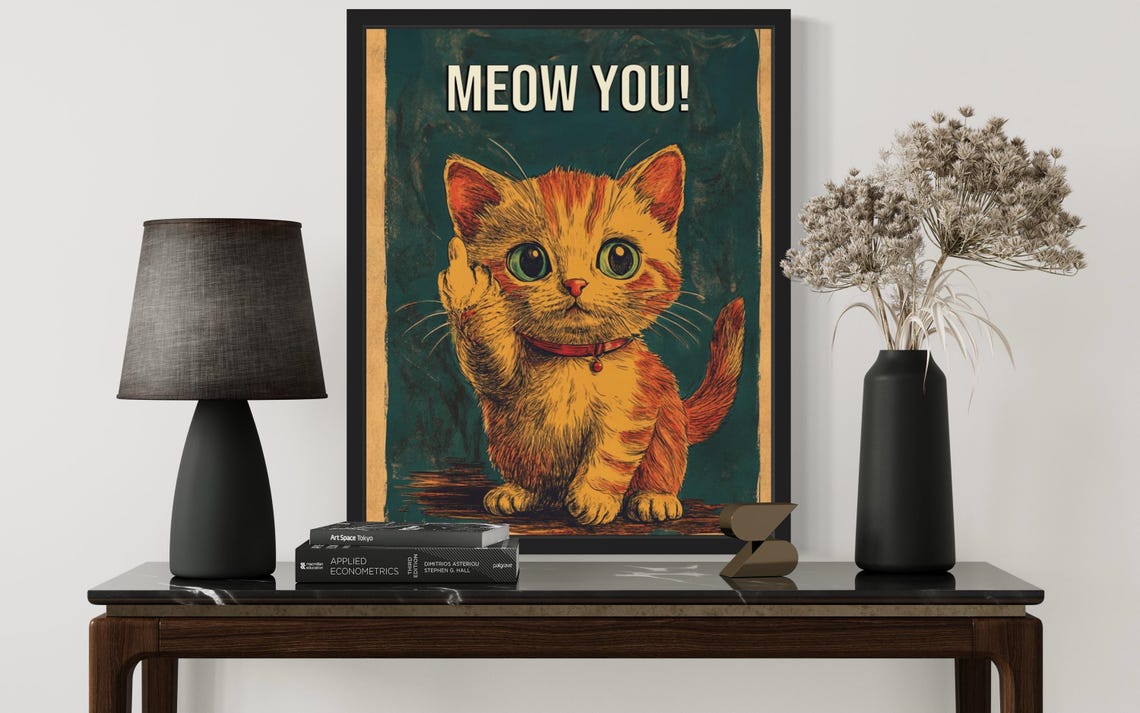 Funny Cat Poster, Cat Wall Art - Image 2