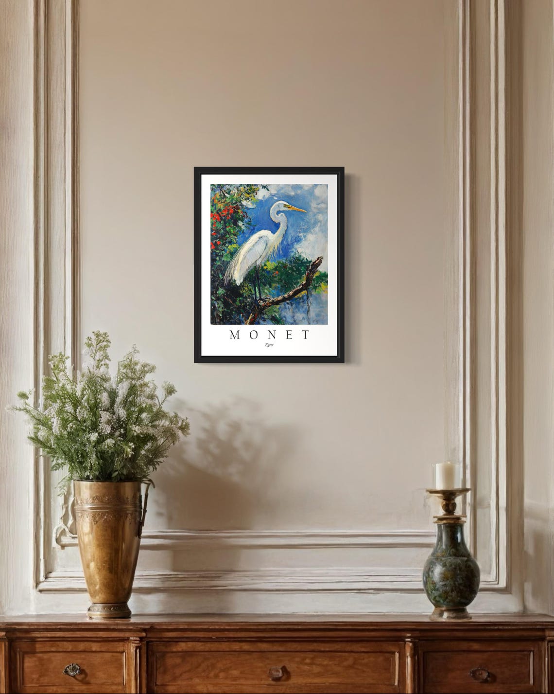 Egret Bird Monet-Inspired Art Print - Image 2