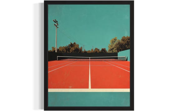 Tennis Court Pop Art Poster